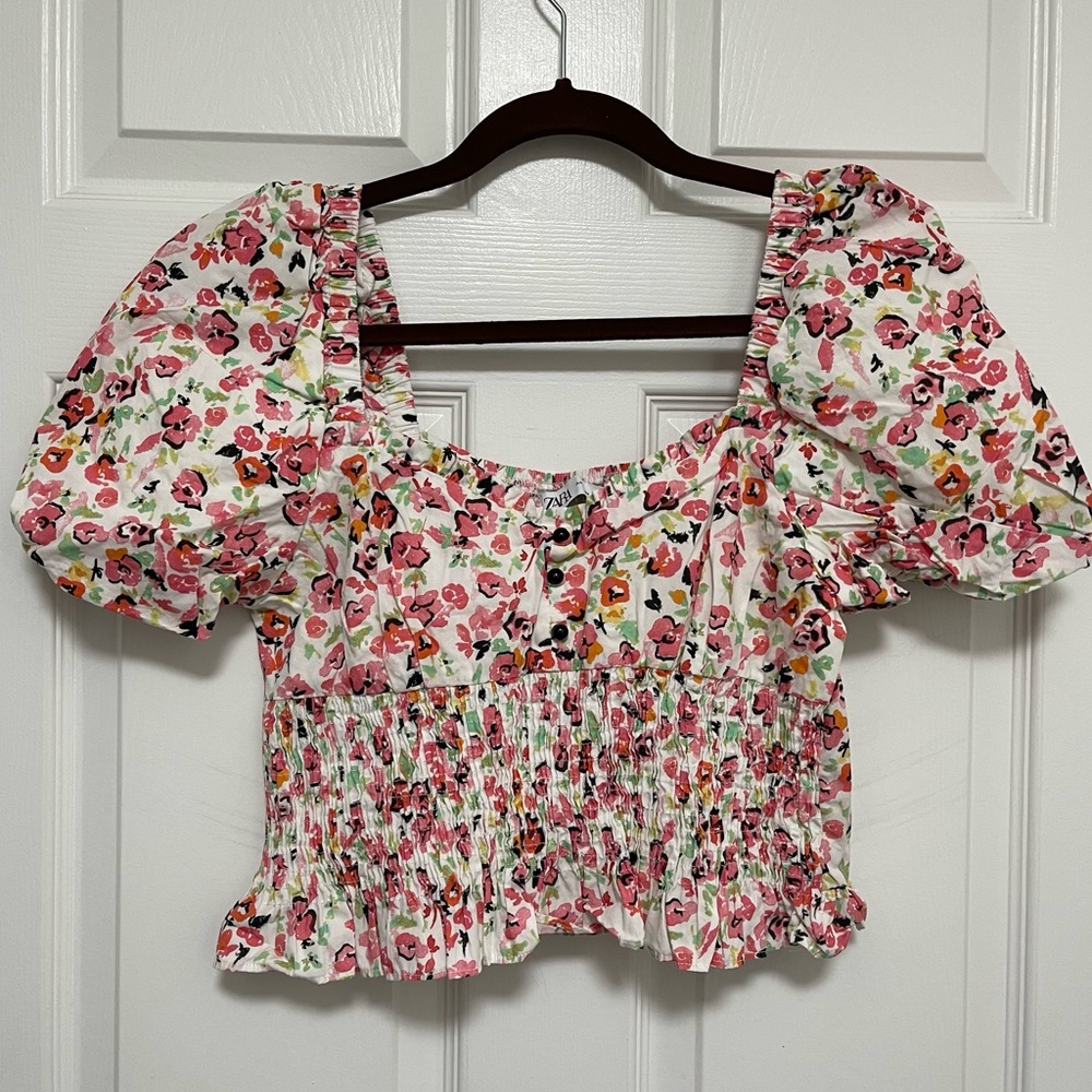 ZARA Floral Print Crop Top